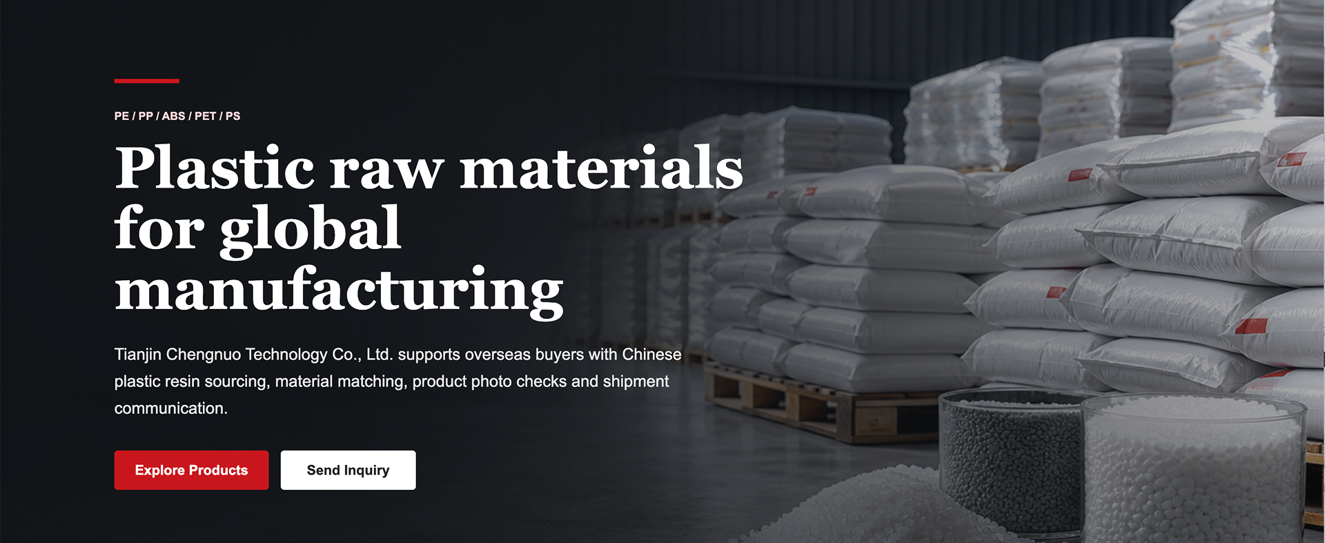 Tianjin Chengnuo Technology Co., Ltd. sostien i acquirenti esteri co' el reperimento de resine pìstiche cinesi, l'abbinamento dei materiałi, el controło de łe foto dei prodoti e ła comunicasion par łe spedision